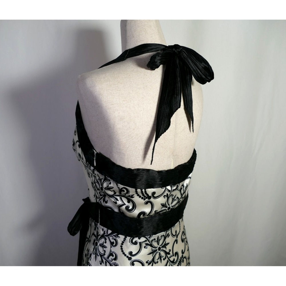White House Black Market Y2K Silk Halter Top Size 4 Boning Bow Resort Cruise - Picture 5 of 10